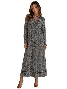 Layla 100% Cotton Paisley Print Boho Long Sleeve Maxi Dress. Size small